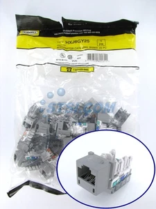 Hubbell XCelerator Cat6 Jack, Gray 25pk HXJ6GY25 ~STSI - Picture 1 of 4