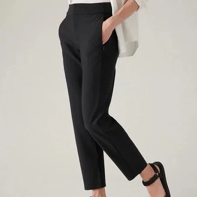 Pantalones ajustados Athleta Stellar talla 16 negros con cremallera bolsillos para oficina comercial Foto 1 de 4