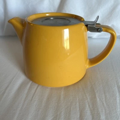 Forlife Stump Yellow Orange Personal Teapot With Metal Lid - Image 1 of 4