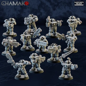 Space Dwarves Border Warriors (10 Modelle) | Grimdark Future | Ghamak - Picture 1 of 14