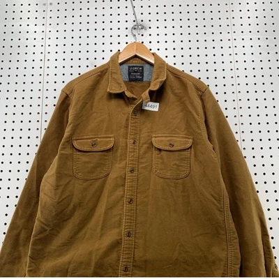 JCrew Work Shirt Men Size Large Brown Cotton Flannel Chamois Button Down - Image 1 of 4