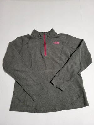 (#11) Свитер для девочек The North Face большой серый флисовый пуловер на четверть молнии  - Изображение 1 из 4