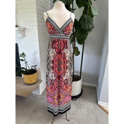 Maxi Vestido Christopher & Banks Boho Estampado Paisley Talla 6 Babydoll Boho Foto 1 de 4