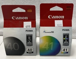 Canon Pixma 40 Black Ink & 41 Color Ink Cartridge Set PG-40 CL-41 Genuine New - Afbeelding 1 van 5