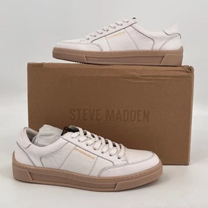 Zapatillas bajas Steve Madden Nabbil para hombre talla 8 cuero blanco con cordones - Imagen 1 de 17