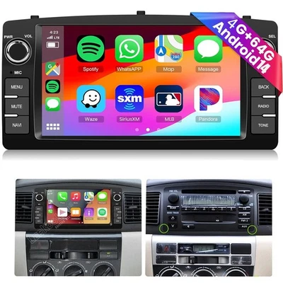 7" Autoradio Carplay Android GPS Navigation Für Toyota Corolla E11 E12 2000-2006 - Bild 1 von 4