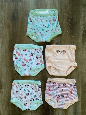 迪士尼 100 迪士尼/皮克斯 ~ 5 双训练内裤内衣 ~ 女孩尺寸 3T ~ 全新 — 第 1/4 张图片