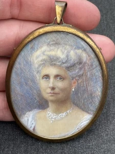 Edwardian Portrait Miniature, Signed For A.M.Carr, Framed - Picture 1 of 6