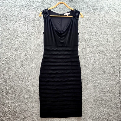 Diana Ferrari Womens Midi Bodycon Dress Size 10 Black Stretch Knit Sleeveless - image 1 of 4