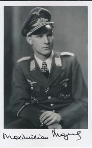 Maximilian Mayerl signed photo. Luftwaffe Ace. Nice!! 9 /JG-51 Molders. 27 kills - Picture 1 of 1