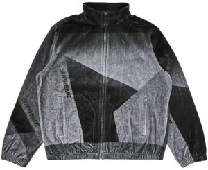 Supreme 23SS GEO VELOUR TRACK JACKET AND SHORTS Black Large Tracksuit - Picture 1 of 6