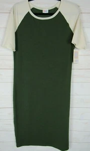 Lularoe Women's Julia Hunter Green & Cream Dress Size M NWT - Picture 1 of 3