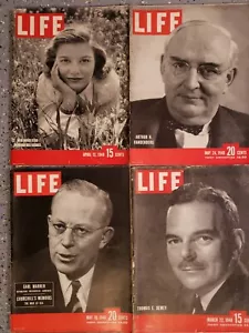 Vintage LIFE Magazine 1940's Lot of 4, 40's Ads, Celebrities - Picture 1 of 1