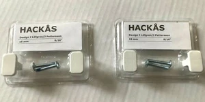 Juego de 4 - Perilla IKEA HACKÅS HACKAS, blanca 9/16" para tirador de cajón de gabinete - Imagen 1 de 2