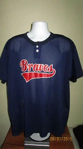 2XL Atlanta Braves MLB Baseball Mesh Short Sleeve Batting Casual Athletic Shirt - Picture 1 of 7