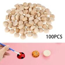 100Pcs Unfinished Half Wood Beads for Crafts Wreaths Home Table Decoration