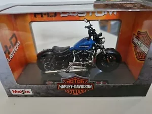 Harley Davidson Forty Eight Spécial 2022 Bleu 1:18 Maisto Série 43 - Imagen 1 de 4