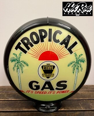 TROPICAL GAS Reproduction 13.5" Gas Pump Globe - (Black Body) - Image 1 of 3
