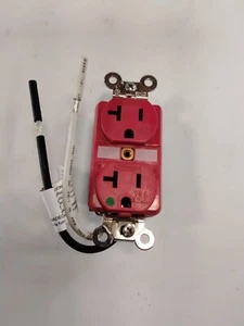 NEW!! Hubbell Hbl8300sgra 20A Red Duplex Receptacle 125V Hospital Grade - Picture 1 of 2