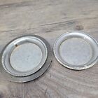 Vintage large M&R silver-plated round plate x2, engraved floral pattern.