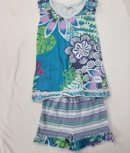 Naartjie Kids Girl's Outfit Shorts Shirt Sleeveless Summer Blue Sz XXXL 9 years - Picture 1 of 9