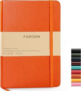 Journal notebook (A5-Dotted, Orange Color),192 Pages, Medium 5.7X8.3 inches -... - Picture 1 of 2