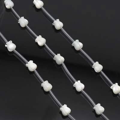 Natural White Mother of Pearl Tulip Shape Beads - 6/8mm - SKU#T168 - Image 1 of 4