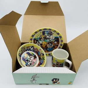 VTG Baby Looney Tunes Wedgwood Dish Set Cereal Bowl Small Plate and Mug w/ Box - Bild 1 von 1