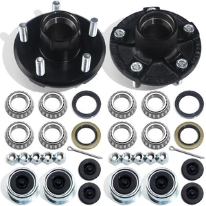 2Sets 5 on 4.5'' Trailer Hub Kits for 2000Lbs 1'' or 1-1/16'' Straight Axle, 5 L - Picture 1 of 7