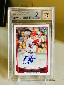 2012 Bryce Harper RC Bowman Lucky Redemption SSP 1/75,000 Odds BGS 9 10 Auto - Picture 1 of 2