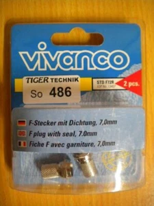 Vivanco DIY SAT 4x F-Stecker mit Dichtung für Koax-Kabel 7mm* so486 - Bild 1 von 3