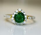 Beautiful Natural Emerald 0.92 Ct With Natural Diamonds & 18Kgold