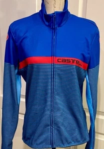 Castelli Marinaio Long Sleeve Cycling Thermal Jersey FZ  3 Pocket Blue Women XXL - Picture 1 of 12