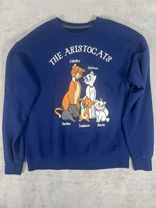 Disney The Aristocats Family Portrait Womens Size L Crewneck Sweatshirt Blue - Imagen 1 de 6