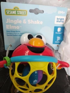 Bright Starts Sesame Street Jingle & Shake Elmo Easy Grasp Rattle, Ages 3-12 Mon - Picture 1 of 3