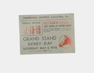 TICKET STUB 1970 KENTUCKY DERBY TERRACE SEAT. CHURCHILL DOWNS. - Picture 1 of 3