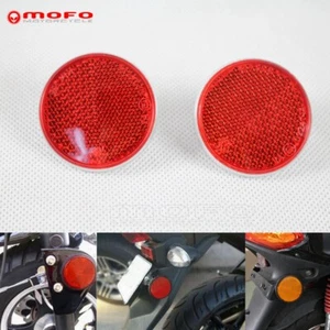 Trailer Truck Red Round Reflectors Warning Reflective For Motorcycle UTV ATV Car - Picture 1 of 7