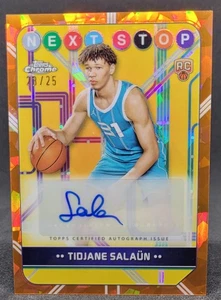 TIDJANE SALAUN 2024-25 TOPPS CHROME SAPPHIRE NEXT STEP ORANGE REF AUTO RC 23/25 - Picture 1 of 2