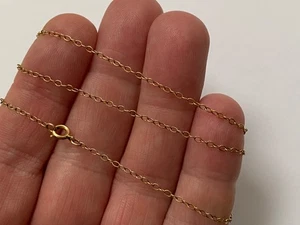 COLLAR CADENA ORO 18" 9CT VINTAGE FINO ESLABÓN LIGERO - Imagen 1 de 4