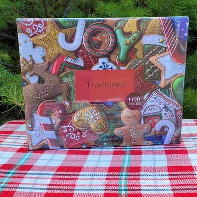 Mosaic Puzzle Traditions Festive Cookies 1,000 Pc. Christmas Jigsaw New - Image 1 of 3