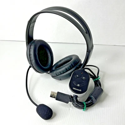 Microsoft LifeChat LX-3000 Digital USB Headset Headphones 1084 Black USB Mic - Image 1 of 4