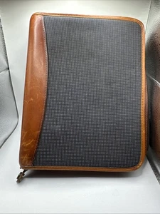 Vintage Franklin Covey Leder Planer 7 Ringe Reißverschluss Braun Riverwood Hergestellt in den USA - Bild 1 von 9