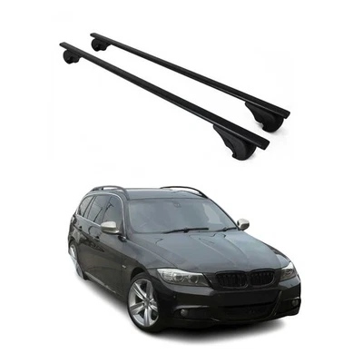 OMAC Dachträger Grundtäger für BMW 3er E91 Touring 2004-2012 75kg Metall Schwarz 2x