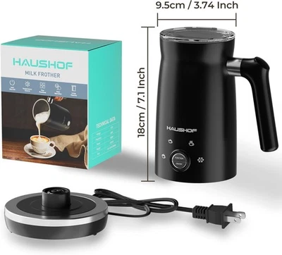 Espumador de leche eléctrico HAUSHOF 4 en 1 espumador de leche y vaporizador para café con leche Foto 1 de 4