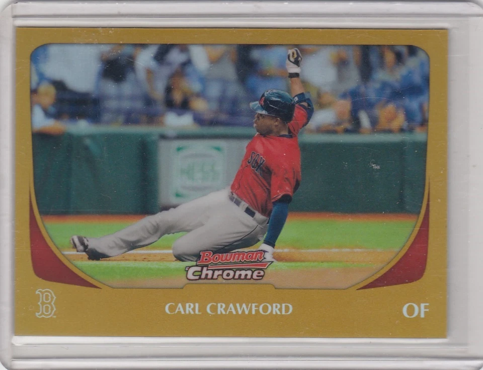 2011 Carl Crawford Bowman Chrome GOLD REFRACTOR Parallel /50 - #115 Red Sox - Image 1 of 1