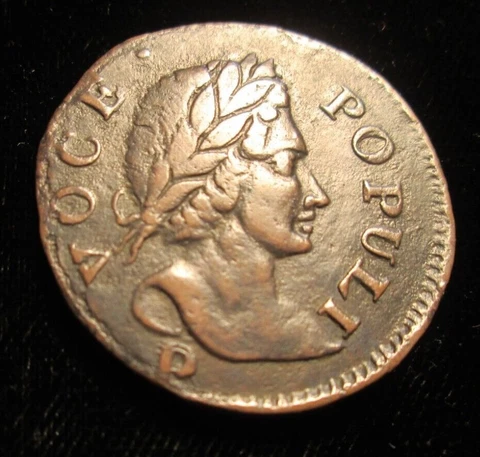 1760 Voce Populi  P below bust!!!! Cover