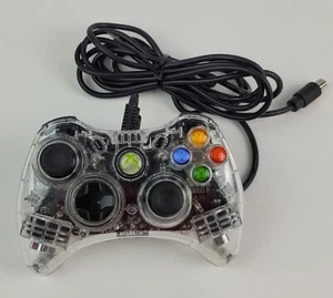 Microsoft Xbox 360 Clear PDP Afterglow Blue Wired Controller Model PL-3702 Works - Picture 1 of 8