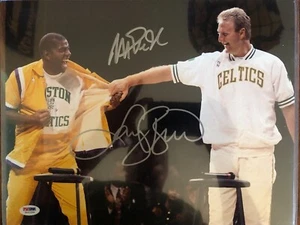 Magic Johnson & Larry Bird Autographed 11x14 Retirement Photo PSA DNA Certified! - Picture 1 of 2