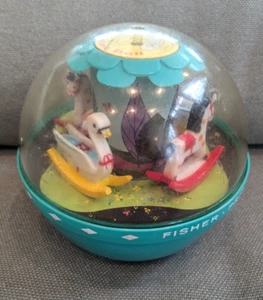 Vintage 1966 Fisher Price Roly Poly Chime Ball Toy #165 Rocking Horse & Swan - Picture 1 of 6