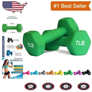 7lb Hexagonal Dumbbells with Non-Slip Grip - Ideal for Strength Training & Yoga - Picture 1 of 9